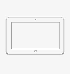 Mock up of a tablet on a white background