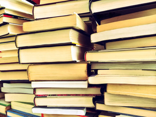Piles of old books