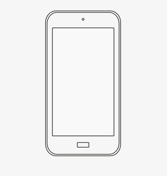Mock up of a smartphone on a white background