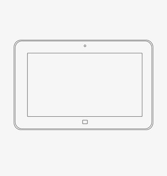 Mock up of a tablet on a white background
