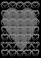 Obraz na płótnie Canvas Todo corazones en fondo negro