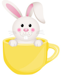 Easter bunny in teacup
