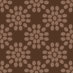 Coffee design seamless pattern 2. Decorative seamless coffee pattern. Illustration of coffee grains design