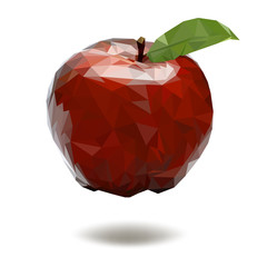 Geometric polygonal fruit, triangles, apple - Illustration