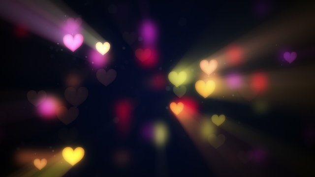 shining heart shapes loopable love background 4k (4096x2304)