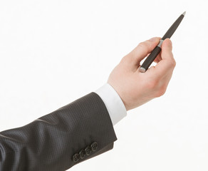 Businessman's hand holding a pen