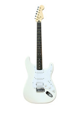Obraz premium The image of white electric guitar under the white background