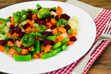 Mexican Mix of Vegetables. Tomatoes, Beans, Celery Root, Green B
