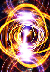 music note and Space and stars with abstrtact color background.