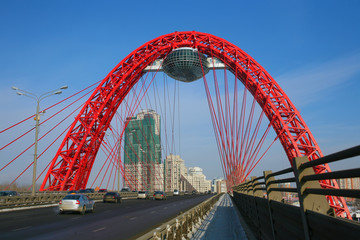 Moscow Zhivopisny Bridge winter