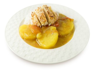Delicious Japanese Curry and Tonkatsu with Steamed Rice