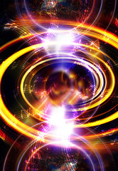 music note and Space and stars with abstrtact color background.