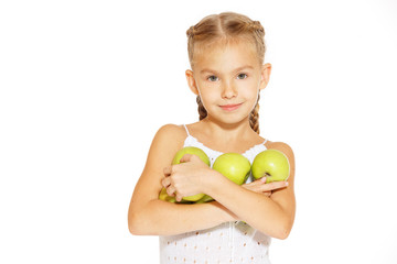 Fototapeta na wymiar Charming girl with an apple