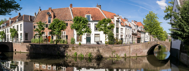 Nieuweweg and Havik houses, bridges and canals in the city of Amersfoort, Netherlands