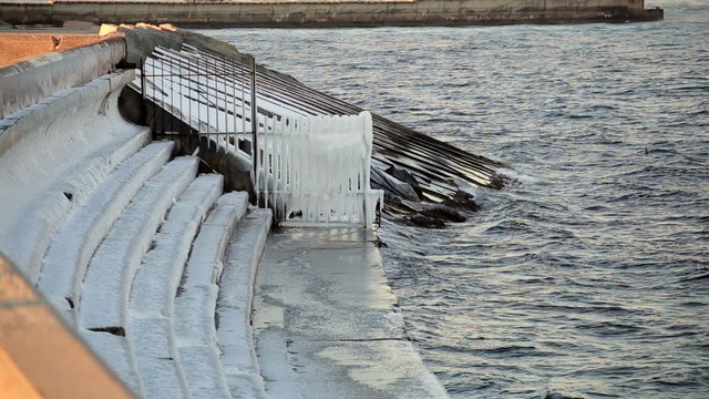 Icy shore of the sea