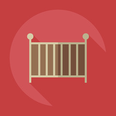 Flat modern design with shadow icons cot