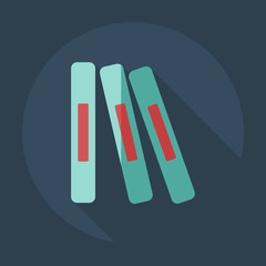 Flat modern design with shadow icons books