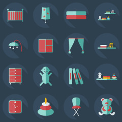 Flat concept, modern design with shadow nursery