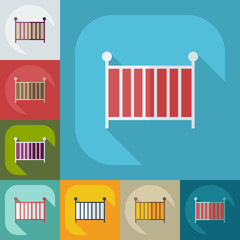 Flat modern design with shadow icons cot