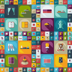 Flat concept, modern design with shadow nursery