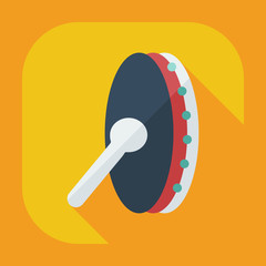 Flat modern design with shadow icons tambourine