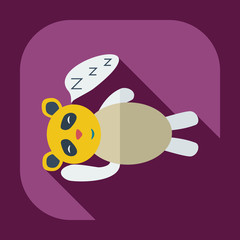 Flat modern design with shadow icons panda sleeps