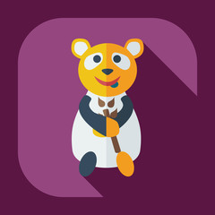 Obraz premium Flat modern design with shadow icons panda eating