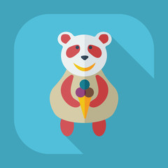Flat modern design with shadow icons panda eating