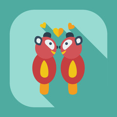Flat modern design with shadow icons panda love
