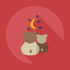 Flat modern design with shadow icons panda love