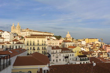 Fototapeta na wymiar リスボン市内の夕景