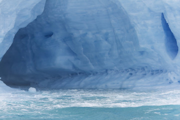 Inside glacial iceberg