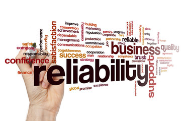 Reliability word cloud concept