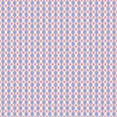 Rose quartz and serenity violet vector geometric seamless pattern. Classic simple rhombus style.