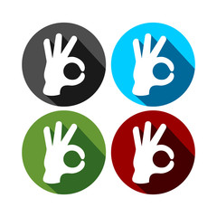 Ok Hand Gesture Circle Icons
