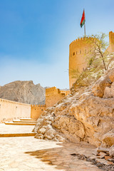 Nakhal Fort in Al Batinah Region, Oman. It is located about 120 km to the west of Muscat, the...