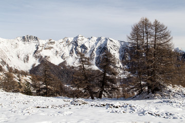 Paesaggio Alta montagna - inverno - val d'aosta - italia