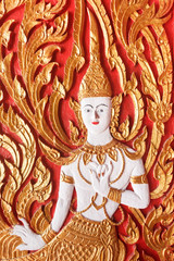 Wooden carving angel