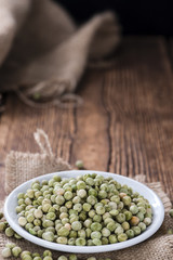 Heap of dried green Peas