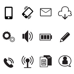 smartphone basic app icons set