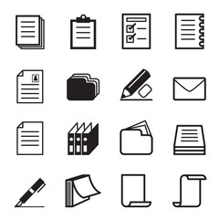 Paper & Stationery icon Set