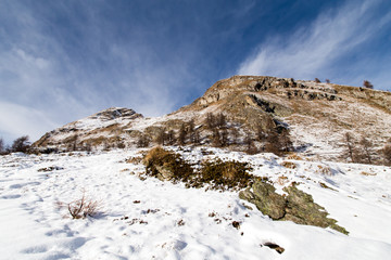 Paesaggio Alta montagna - inverno - val d'aosta - italia