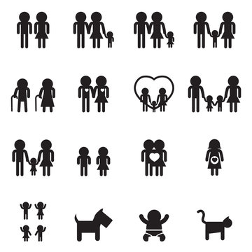 Family and people icon set