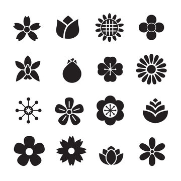 silhouette Flower icons