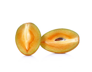 sapodilla fruits on white background