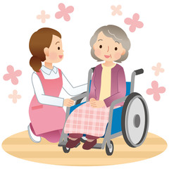 介護　車椅子　高齢者