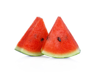 Sliced ripe watermelon isolated on white background