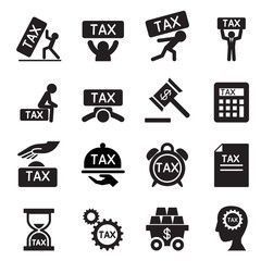 Tax icons set Vector illustration