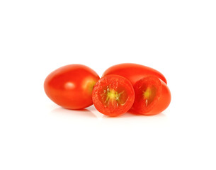 Cherry tomatoes on white background