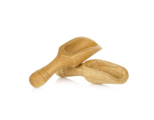 wooden scoops isolated on a white background